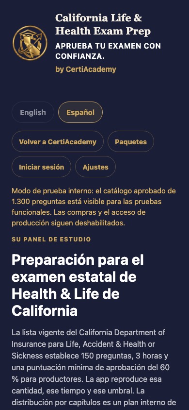 Su panel de estudio — California