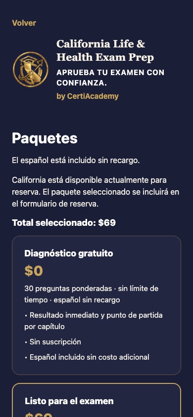 Conocer las condiciones — California