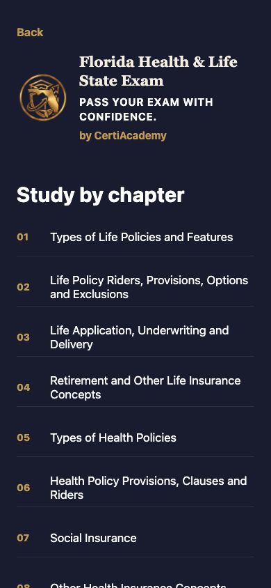 Learn by chapter — Florida