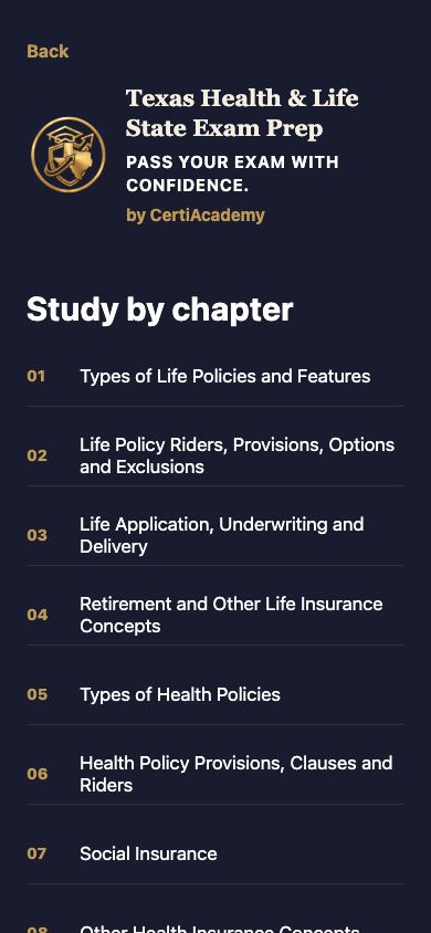 Learn by chapter — Texas