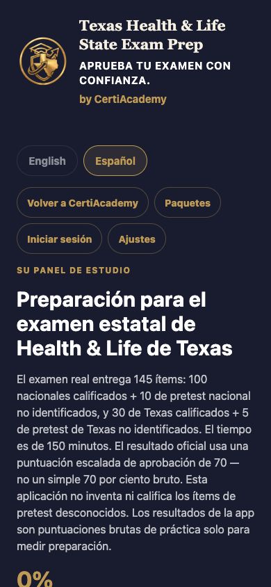 Su panel de estudio — Texas